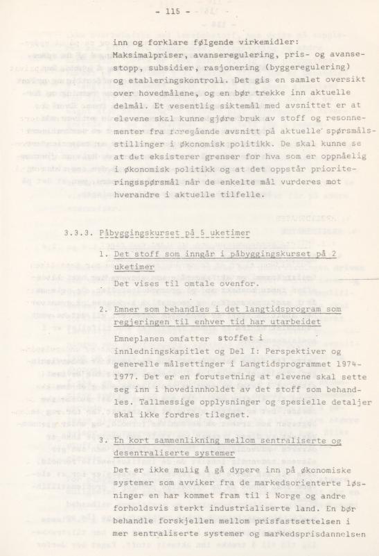 Skann 119 av Læreplan for gymnaset 1974 · del 3A allmenn studieretning