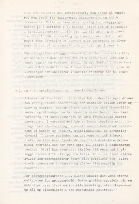 Skann 121 av Læreplan for gymnaset 1974 · del 3A allmenn studieretning