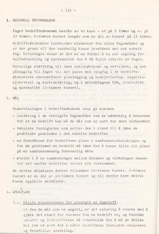 Skann 126 av Læreplan for gymnaset 1974 · del 3A allmenn studieretning