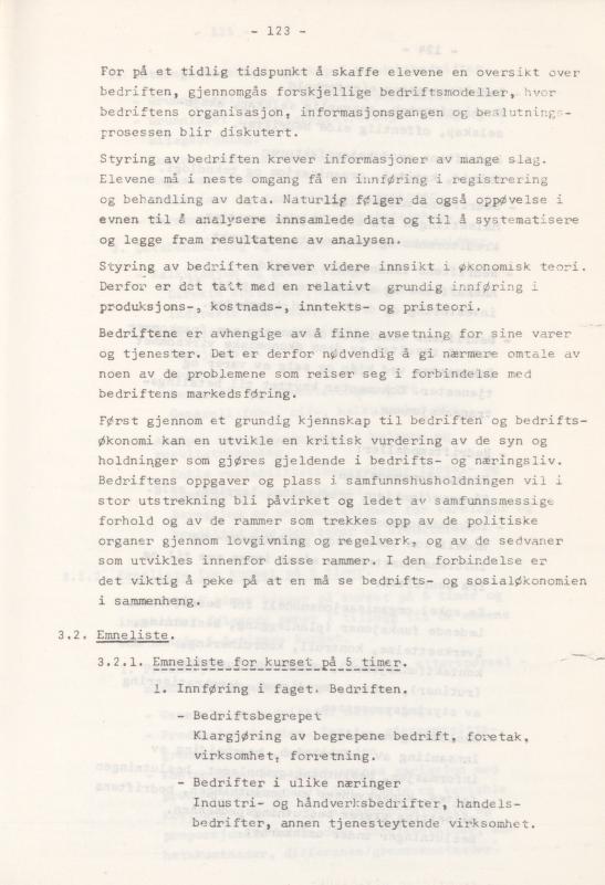Skann 127 av Læreplan for gymnaset 1974 · del 3A allmenn studieretning