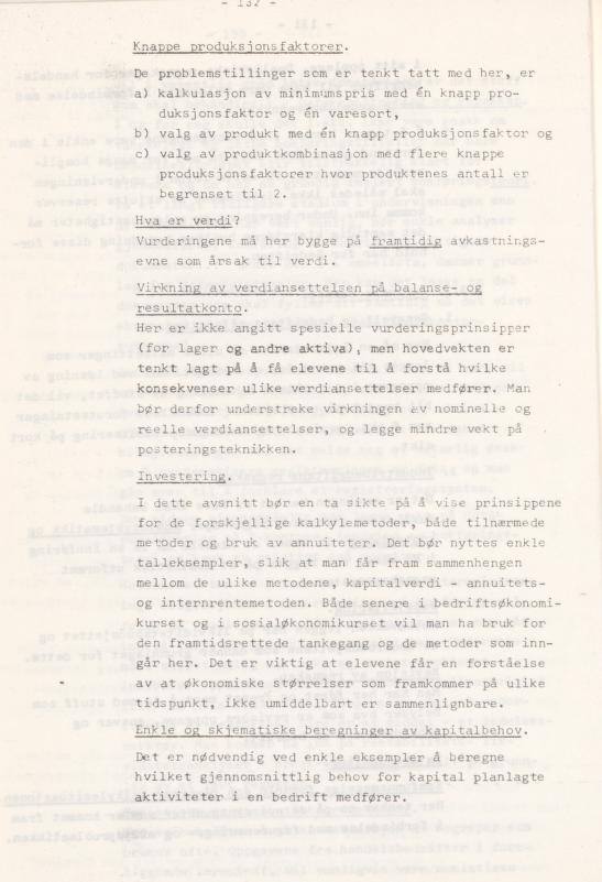 Skann 136 av Læreplan for gymnaset 1974 · del 3A allmenn studieretning