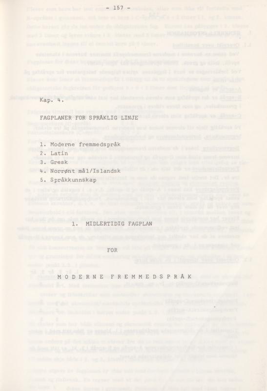 Skann 161 av Læreplan for gymnaset 1974 · del 3A allmenn studieretning