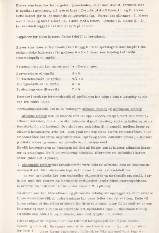 Skann 163 av Læreplan for gymnaset 1974 · del 3A allmenn studieretning