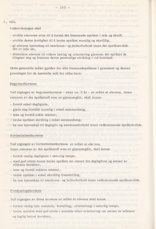 Skann 164 av Læreplan for gymnaset 1974 · del 3A allmenn studieretning