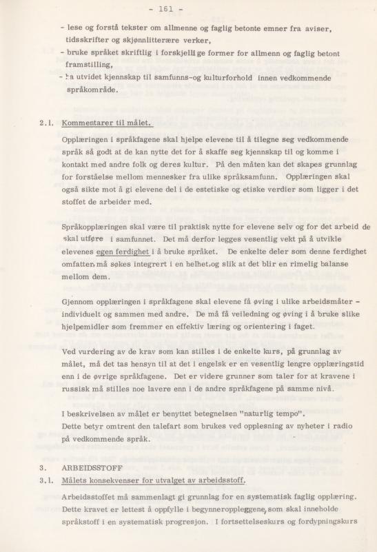 Skann 165 av Læreplan for gymnaset 1974 · del 3A allmenn studieretning