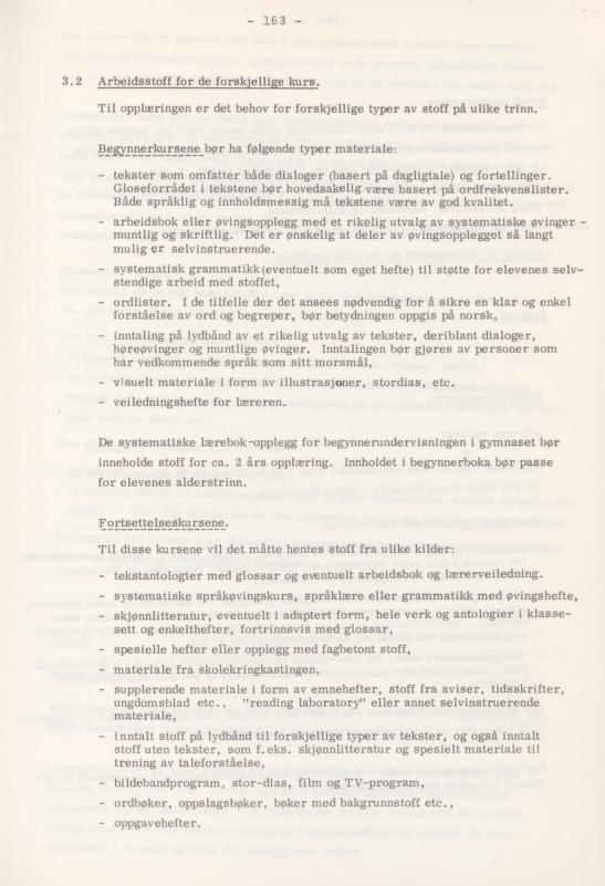 Skann 167 av Læreplan for gymnaset 1974 · del 3A allmenn studieretning