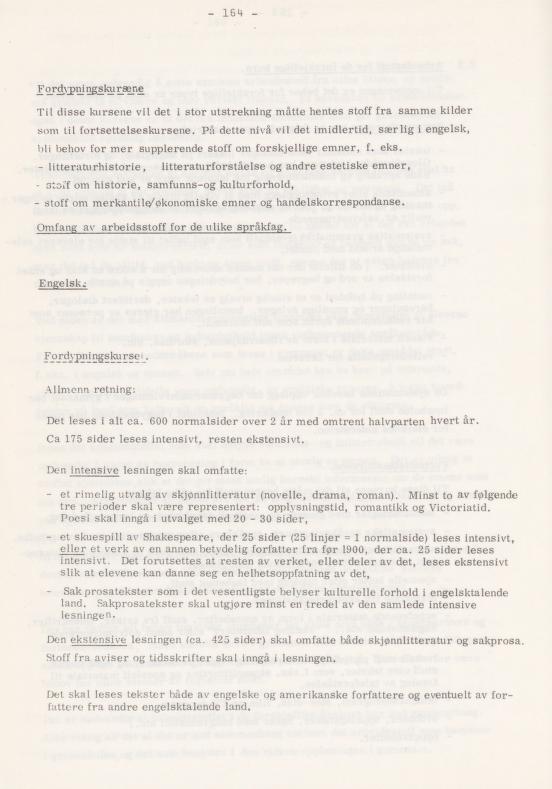Skann 168 av Læreplan for gymnaset 1974 · del 3A allmenn studieretning