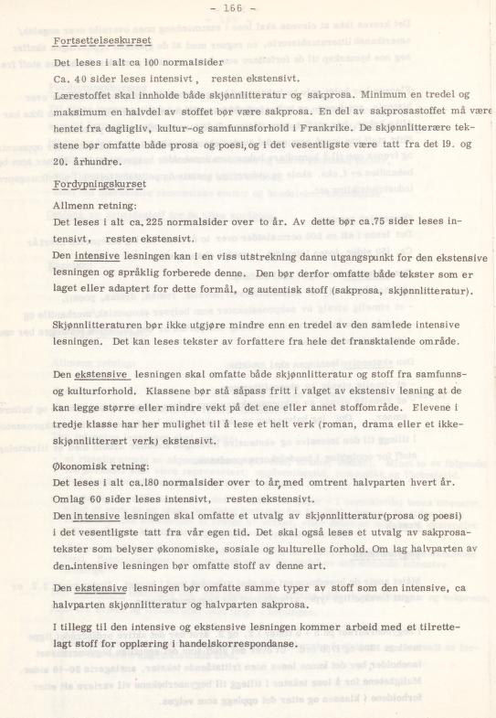 Skann 170 av Læreplan for gymnaset 1974 · del 3A allmenn studieretning
