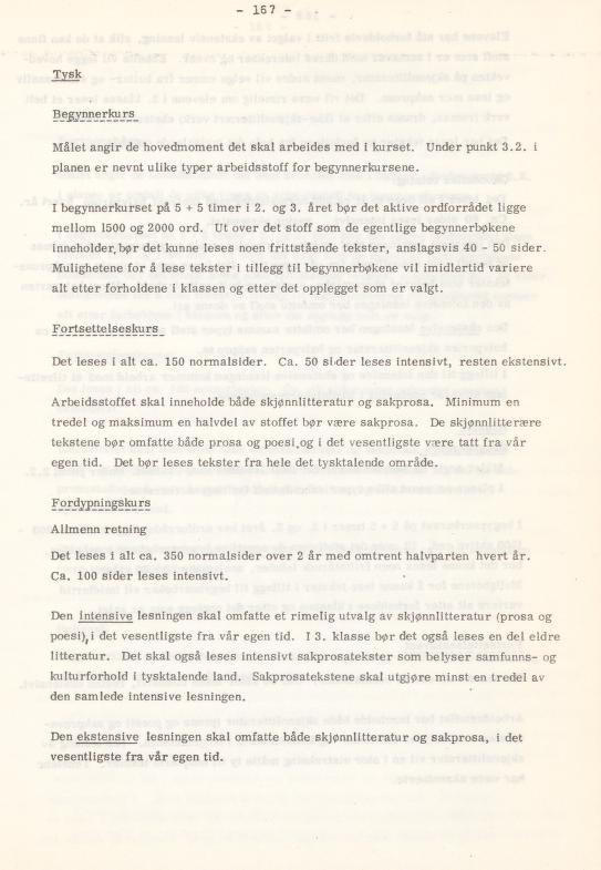 Skann 171 av Læreplan for gymnaset 1974 · del 3A allmenn studieretning