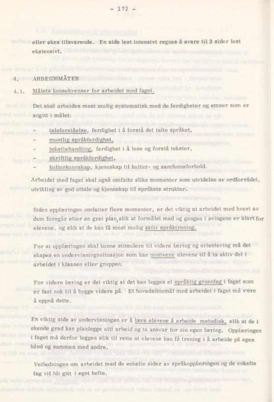 Skann 176 av Læreplan for gymnaset 1974 · del 3A allmenn studieretning
