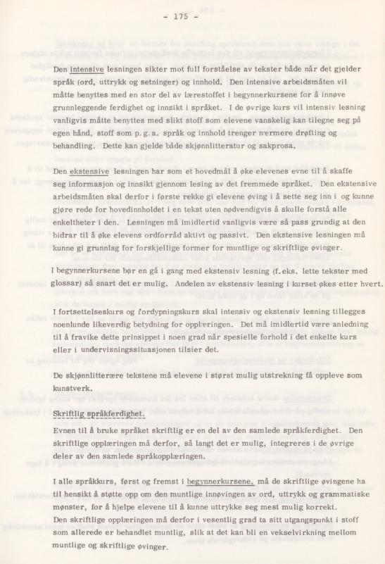 Skann 179 av Læreplan for gymnaset 1974 · del 3A allmenn studieretning