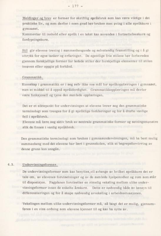 Skann 181 av Læreplan for gymnaset 1974 · del 3A allmenn studieretning