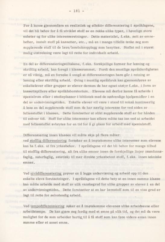 Skann 185 av Læreplan for gymnaset 1974 · del 3A allmenn studieretning
