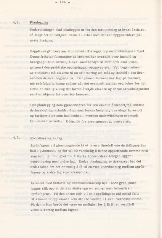 Skann 188 av Læreplan for gymnaset 1974 · del 3A allmenn studieretning