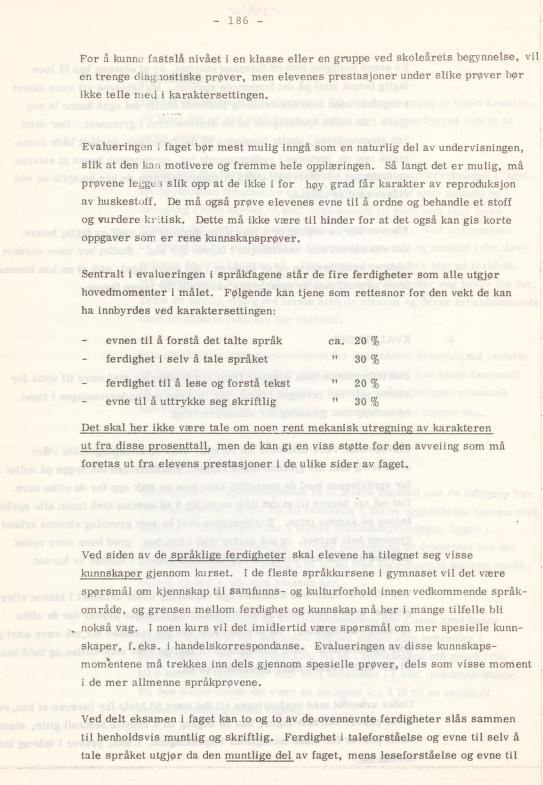 Skann 190 av Læreplan for gymnaset 1974 · del 3A allmenn studieretning