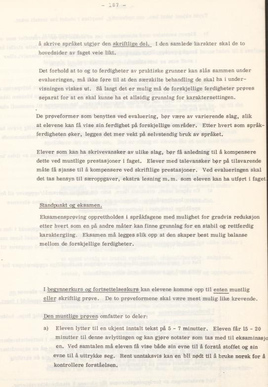 Skann 191 av Læreplan for gymnaset 1974 · del 3A allmenn studieretning