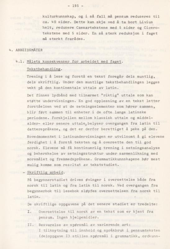 Skann 199 av Læreplan for gymnaset 1974 · del 3A allmenn studieretning
