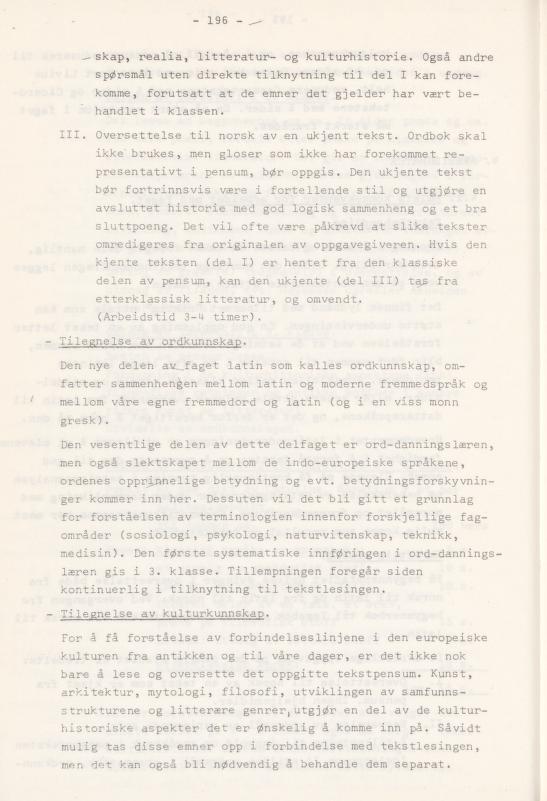 Skann 200 av Læreplan for gymnaset 1974 · del 3A allmenn studieretning