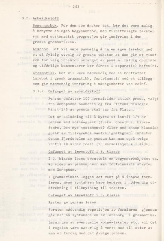 Skann 206 av Læreplan for gymnaset 1974 · del 3A allmenn studieretning