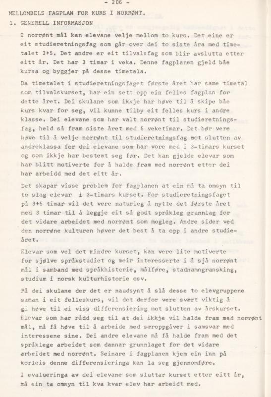 Skann 210 av Læreplan for gymnaset 1974 · del 3A allmenn studieretning