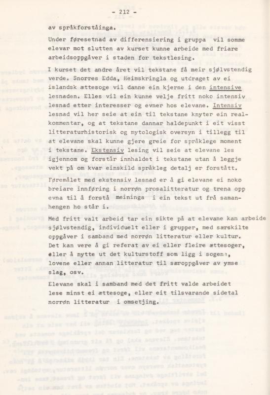 Skann 216 av Læreplan for gymnaset 1974 · del 3A allmenn studieretning