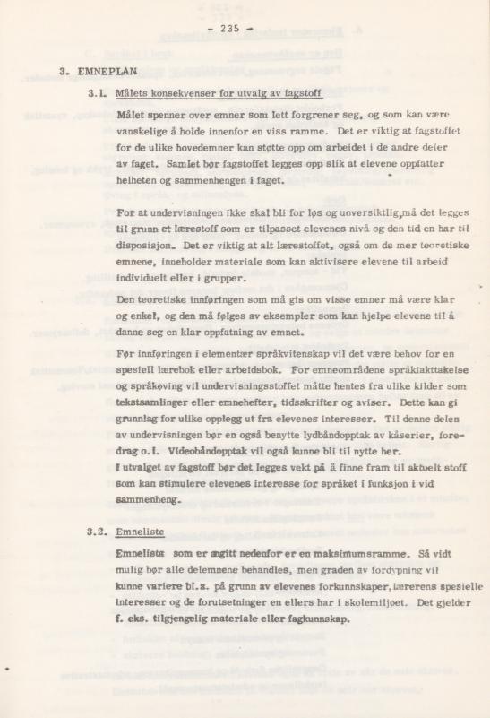 Skann 239 av Læreplan for gymnaset 1974 · del 3A allmenn studieretning