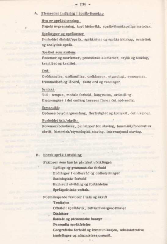 Skann 240 av Læreplan for gymnaset 1974 · del 3A allmenn studieretning