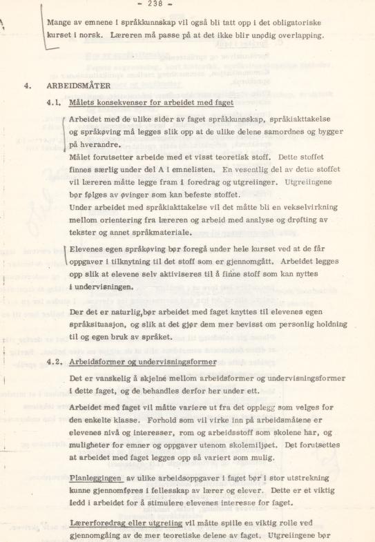 Skann 242 av Læreplan for gymnaset 1974 · del 3A allmenn studieretning