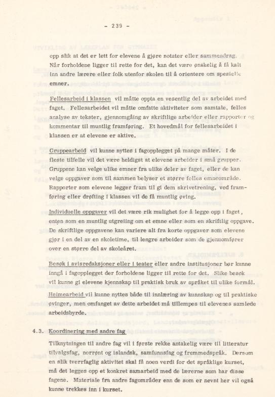 Skann 243 av Læreplan for gymnaset 1974 · del 3A allmenn studieretning