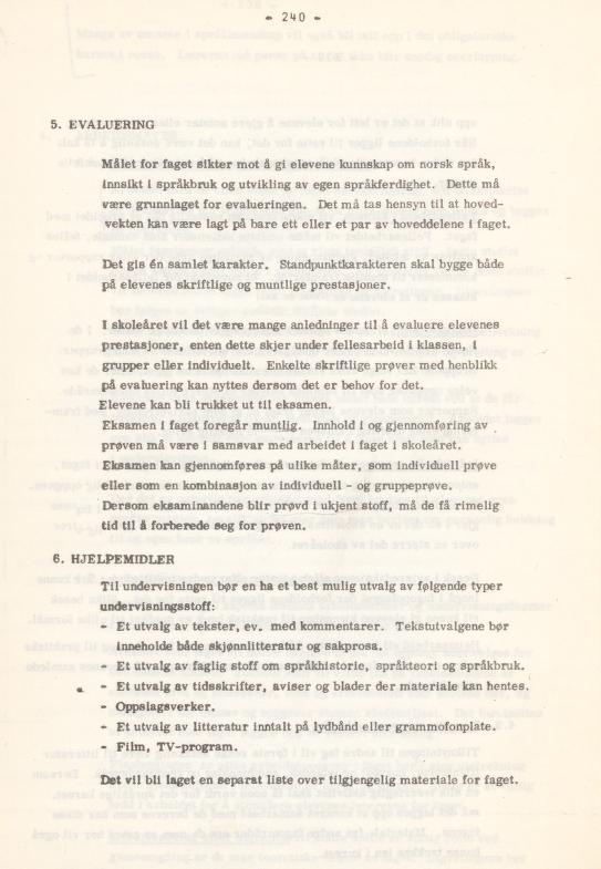 Skann 244 av Læreplan for gymnaset 1974 · del 3A allmenn studieretning