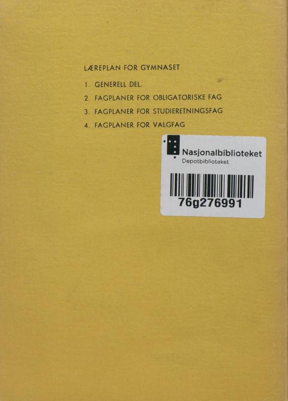 Skann 256 av Læreplan for gymnaset 1974 · del 3A allmenn studieretning
